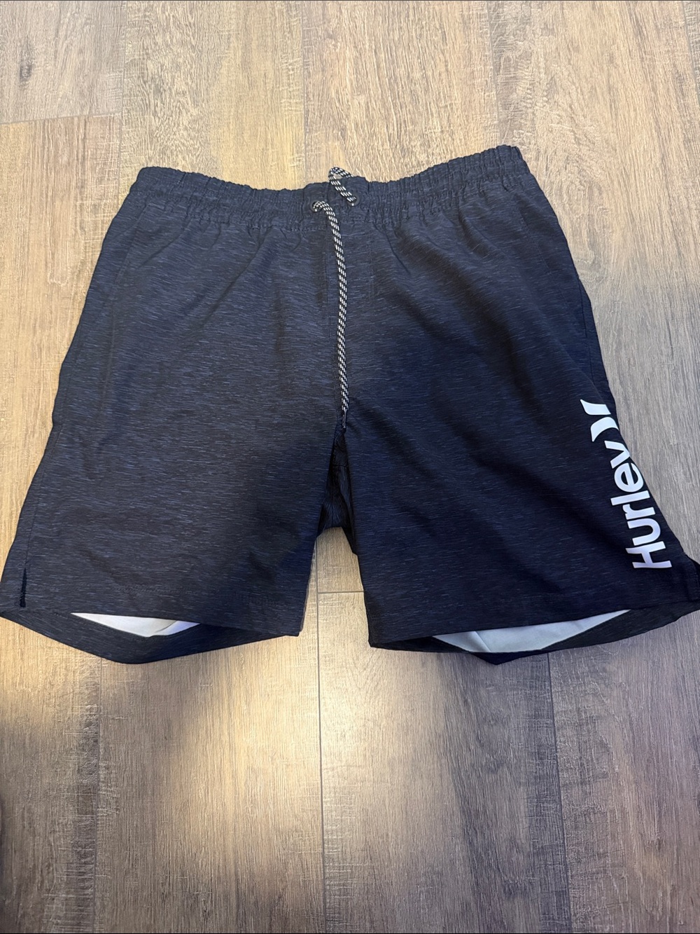 Hurley Black Men's Athletic Shorts with White Side Logo